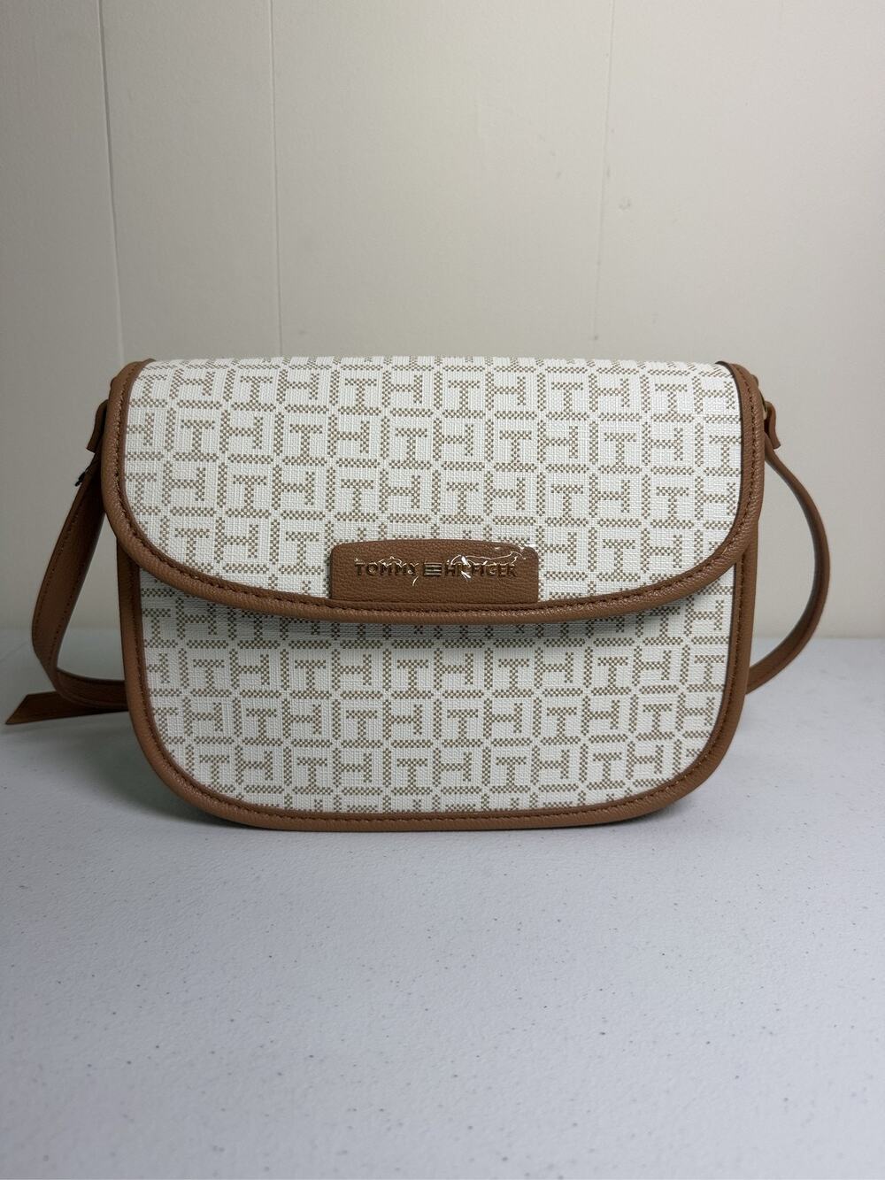 Tommy Hilfiger Monogram Crossbody Bag Zip Logo Shoulder Purse